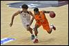 06-08-2014: Basketbal: Nederland v Belgie: Den Bosch(L-R) Jean-Marc Mwema of Belgie, Mohamed Kherrazi of Nederland - fe1408060213.jpg