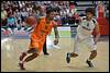 06-08-2014: Basketbal: Nederland v Belgie: Den Bosch
(L-R) Mohamed Kherrazi of Nederland, Jean-Marc Mwema of Belgie - fe1408060275.jpg