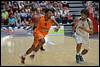 06-08-2014: Basketbal: Nederland v Belgie: Den Bosch(L-R) Mohamed Kherrazi of Nederland, Jean-Marc Mwema of Belgie - fe1408060276.jpg