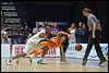 06-08-2014: Basketbal: Nederland v Belgie: Den Bosch(L-R) Guy Muya of Belgie, Worthy de Jong of Nederland - fe1408060369.jpg