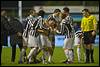 (L-R) Steven Edwards of Achilles 29, Mehmet Dingil of Achilles 29, Thijs Hendriks of Achilles 29, Stefan Maletic of Achilles 29, Lion Kraak of Achilles 29, Twan Smits of Achilles 29, referee Allard Lindhout - fe1408250839.jpg