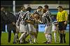 (L-R) Steven Edwards of Achilles 29, Mehmet Dingil of Achilles 29, Thijs Hendriks of Achilles 29, Stefan Maletic of Achilles 29, Lion Kraak of Achilles 29, Twan Smits of Achilles 29, referee Allard Lindhout - fe1408250839.jpg