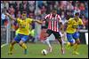 21-09-2014: Voetbal: PSV v SC Cambuur: Eindhoven
(L-R) Erik Bakker of SC Cambuur, Georginio Wijnaldum of PSV, Mohamed El Makrini of SC Cambuur - fe1409210351.jpg