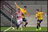 27-09-2014: Voetbal: FC Oss v Telstar: Oss
(L-R) Jorzolino Falkenstein of FC Oss, Johan Kulman of Telstar, Jonathan Kindermans of Telstar - fe1409271137.jpg