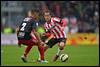 05-10-2014: Voetbal: PSV v Excelsior: Eindhoven
(L-R) Khalid Karami of Excelsior, Andres Guardado of PSV - fe1410050632.jpg