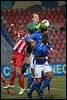 (L-R) Justin Mathieu of FC Oss, goalkeeper Ronald Koeman of FC Oss, Romero Regales of FC Den Bosch, Mario Bilate of FC Den Bosch - fe16090090022.jpg